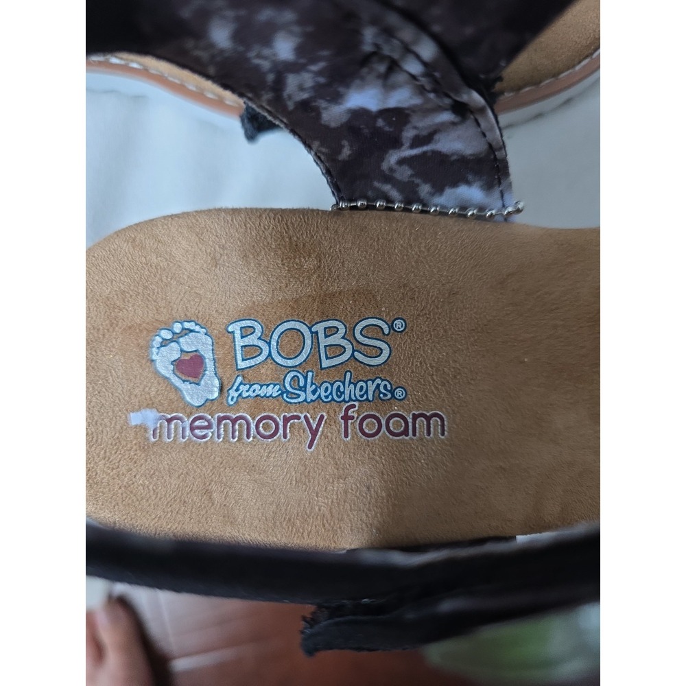 Skechers BOBS Desert Kiss Black Strappy Memory Fm Wedge Sandals Wms Size 11 NWT - Picture 12 of 16